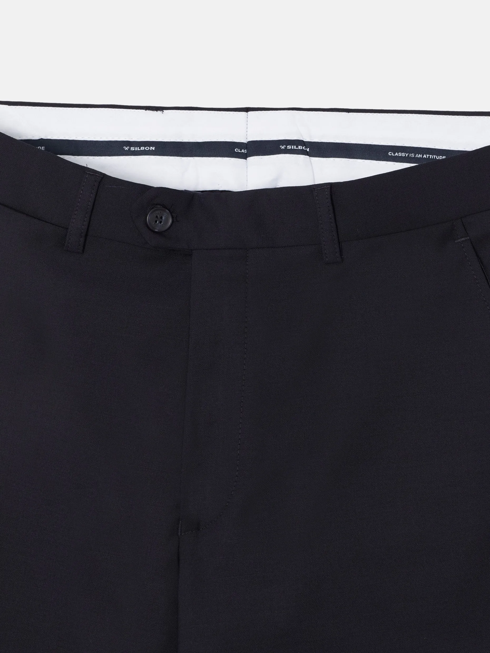 Pantalon traje cruzado stretch azul marino