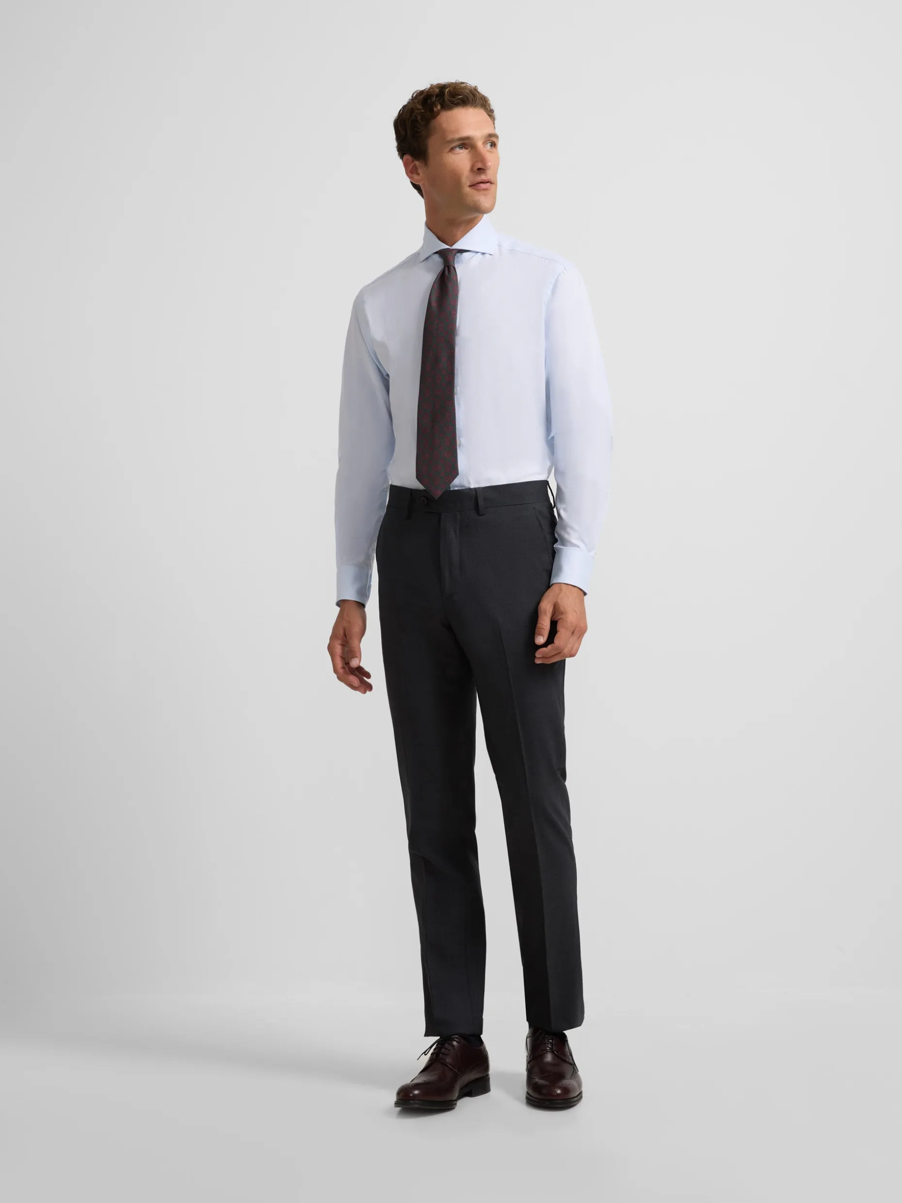 Pantalon traje natural stretch gris