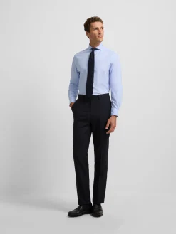 Pantalon traje natural stretch azul claro