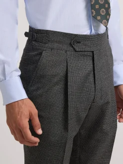 Pantalon traje pata de gallo gris