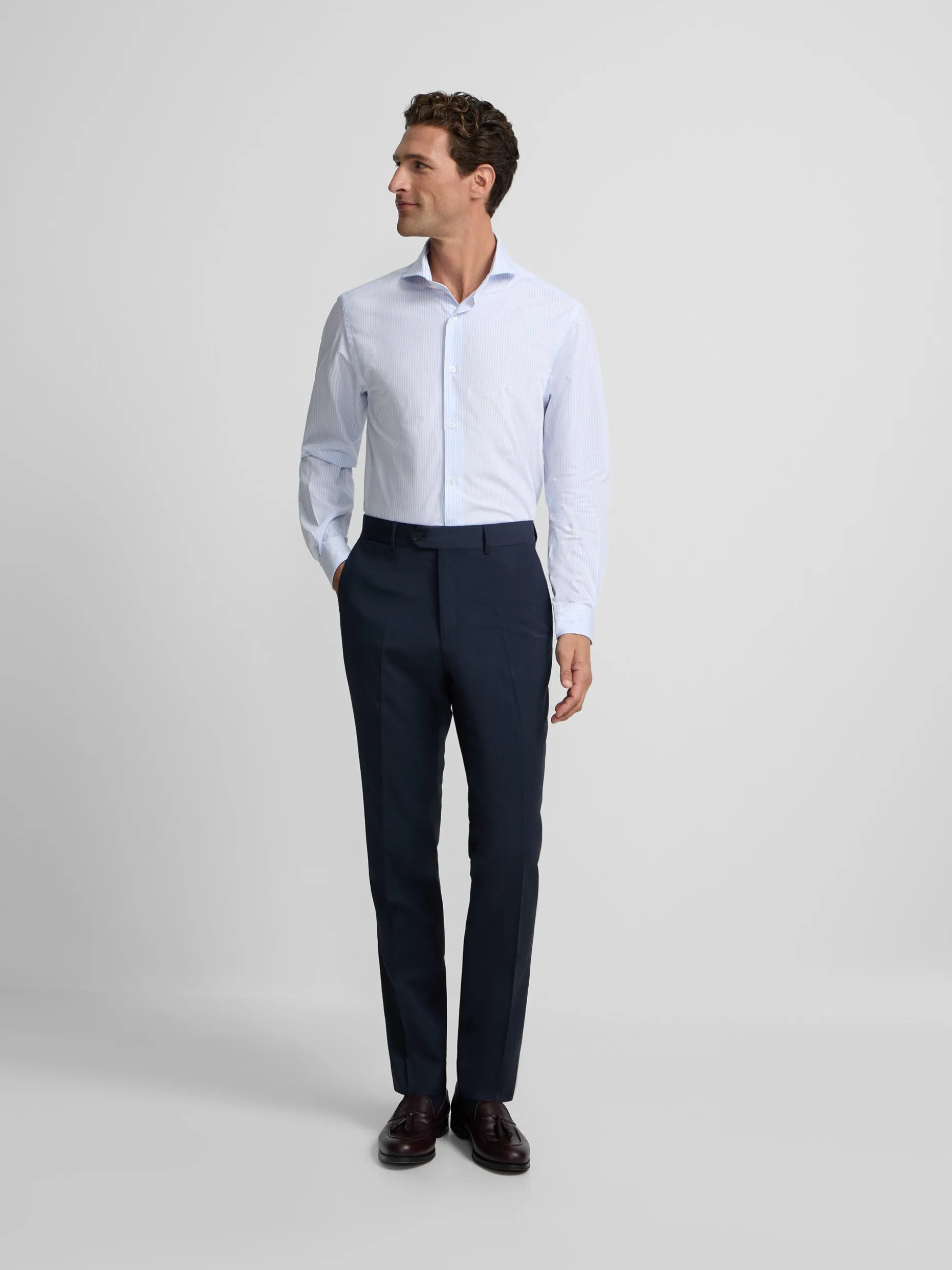 Pantalon vestir classic azul medio