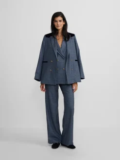 Pantalon vestir cuadros azules