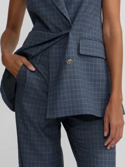 Pantalon vestir cuadros azules