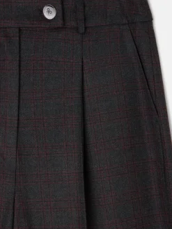 Pantalon vestir cuadros grises y burdeos