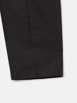 Pantalon vestir cuadros grises y burdeos