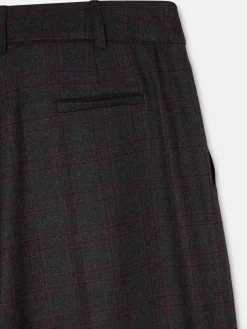 Pantalon vestir cuadros grises y burdeos