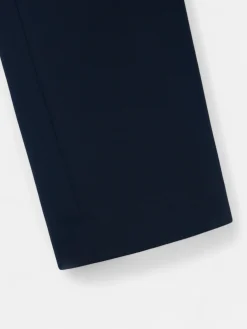 Pantalon vestir detalles saten marino