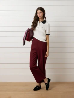 Pantalon vestir marinero burdeos