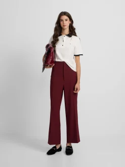 Pantalon vestir marinero burdeos