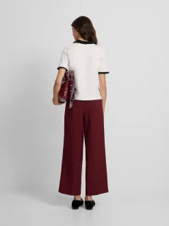 Pantalon vestir marinero burdeos