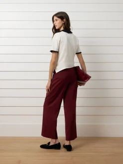 Pantalon vestir marinero burdeos