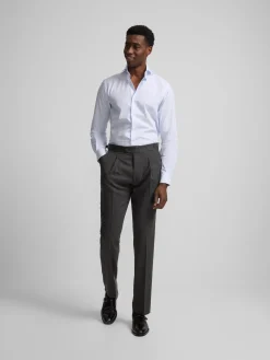 Pantalon vestir pinzas gris marengo