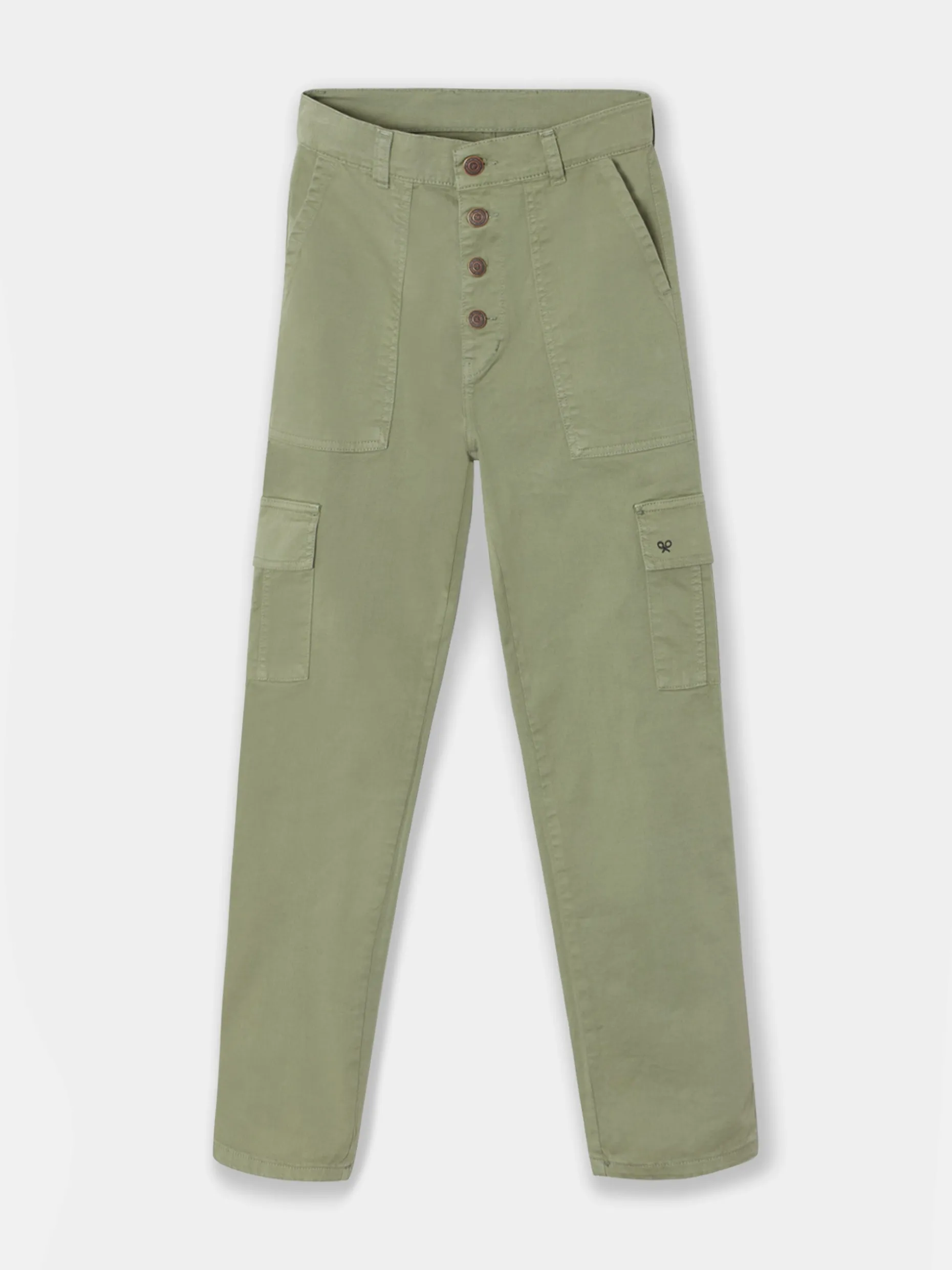 Pantalon woman denim cargo khaki