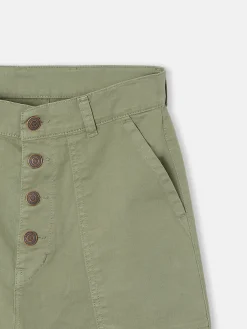 Pantalon woman denim cargo khaki