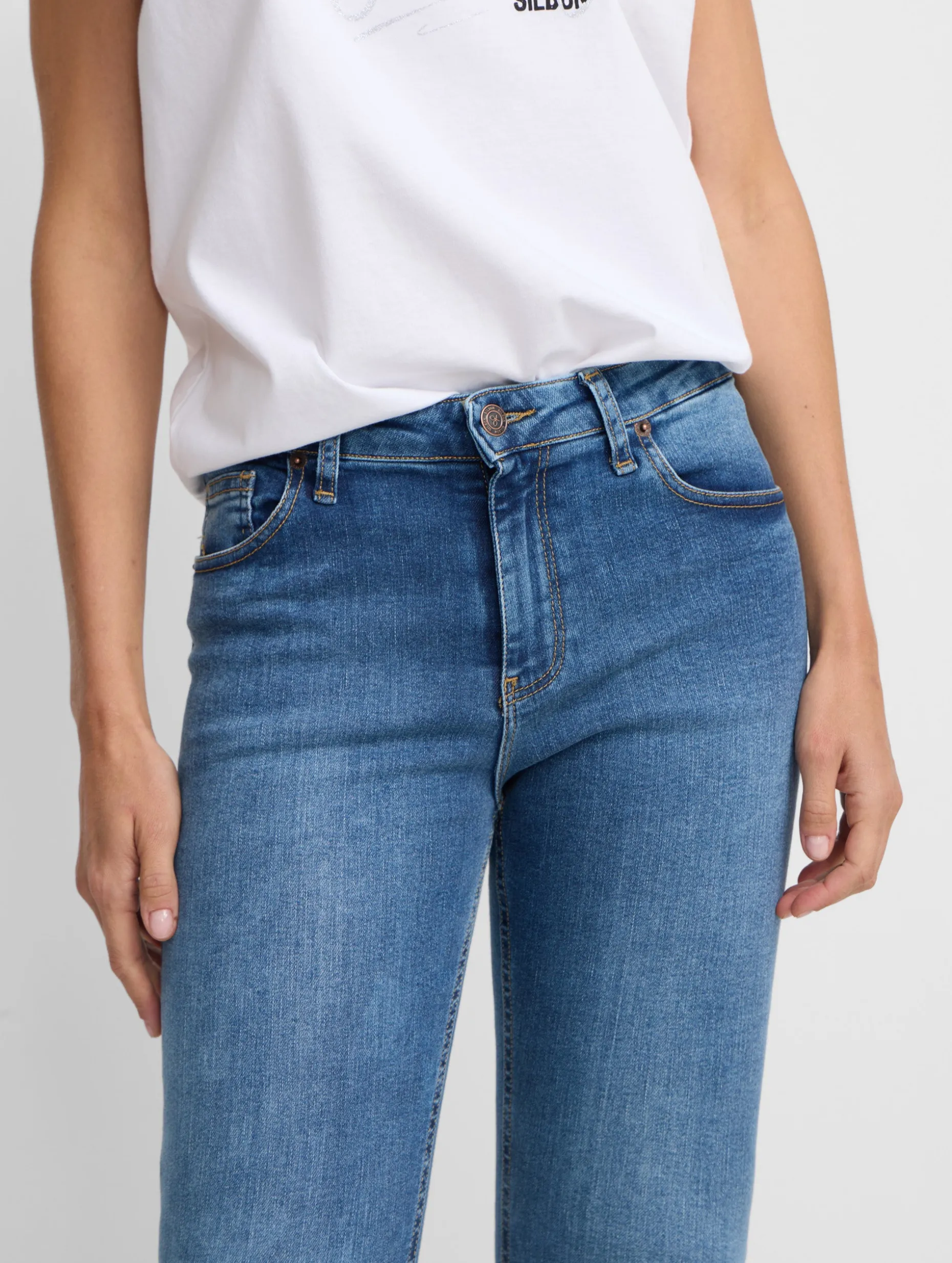 Pantalon woman slim fit denim medio