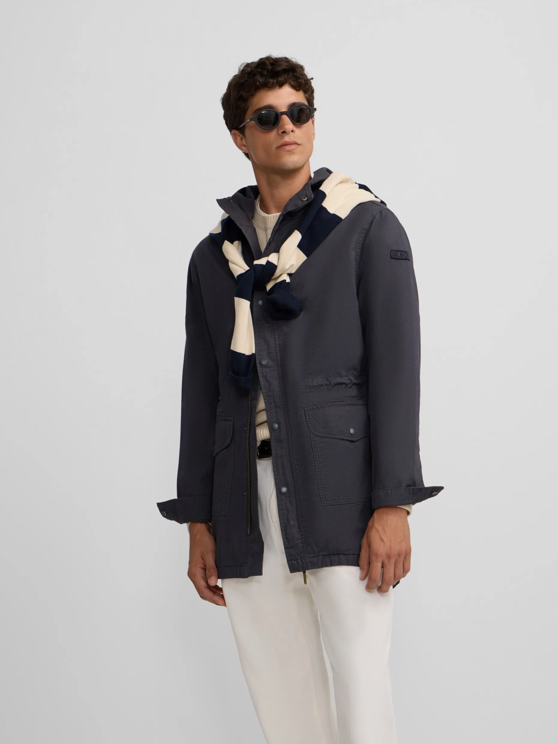 Parka casual azul marino
