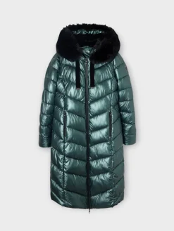 Parka larga acolchada verde