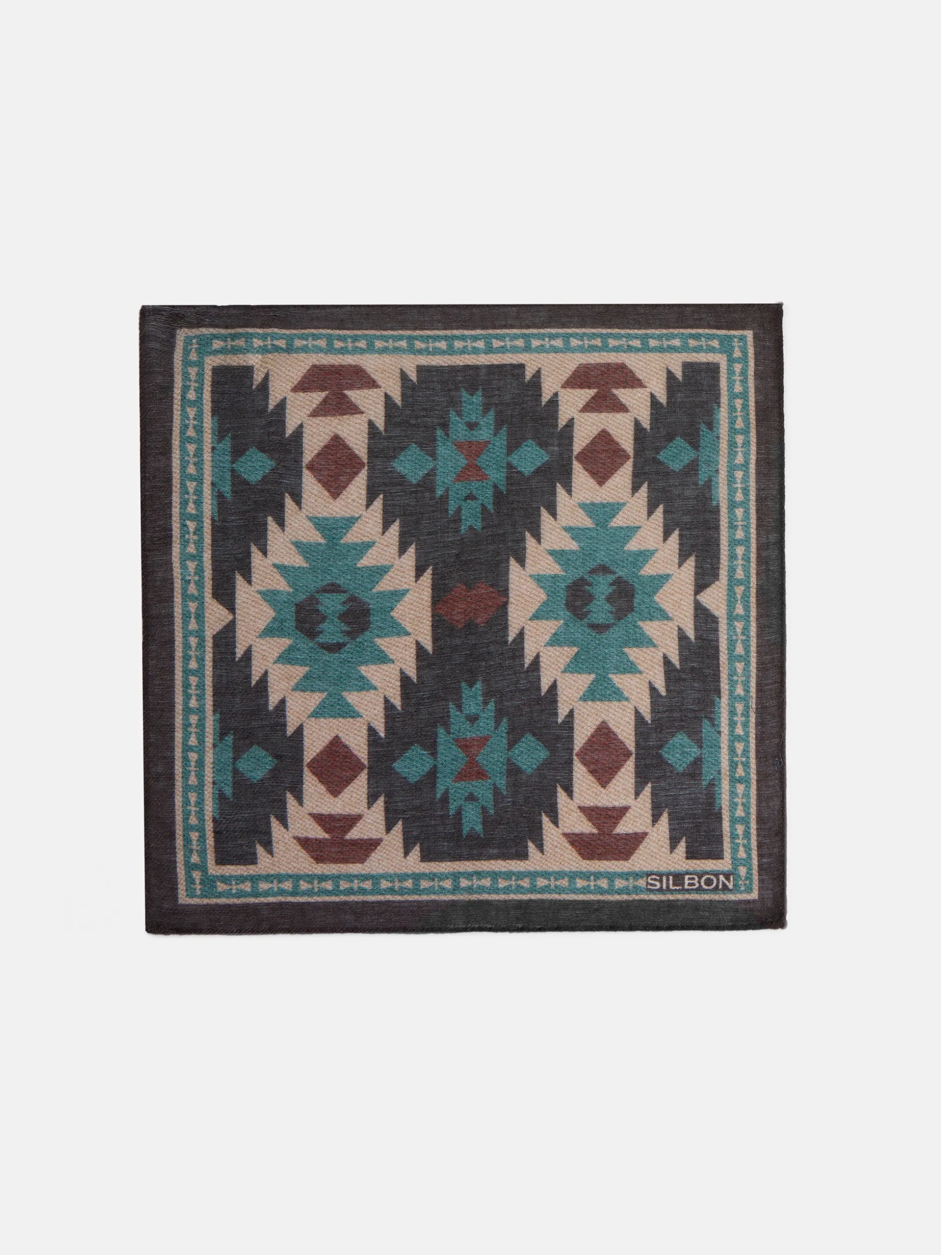 Pañuelo estampado etnico marron