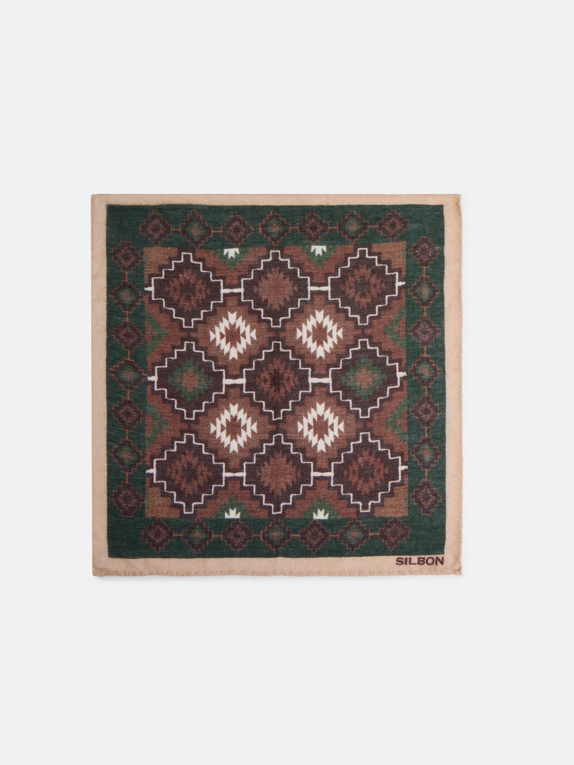 Pañuelo estampado etnico verde