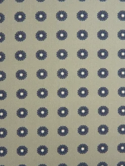 Pañuelo geometrico borde rayado khaki