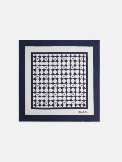 Pañuelo geometrico raquetas blanco