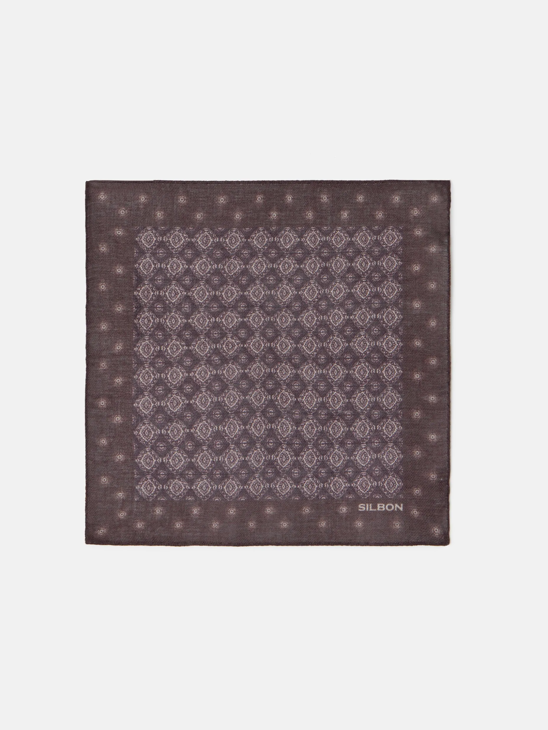 Pañuelo motivo geometrico marron
