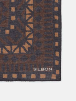 Pañuelo motivos etnicos marron