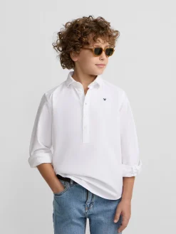 Polera sport kids clasica oxford blanca