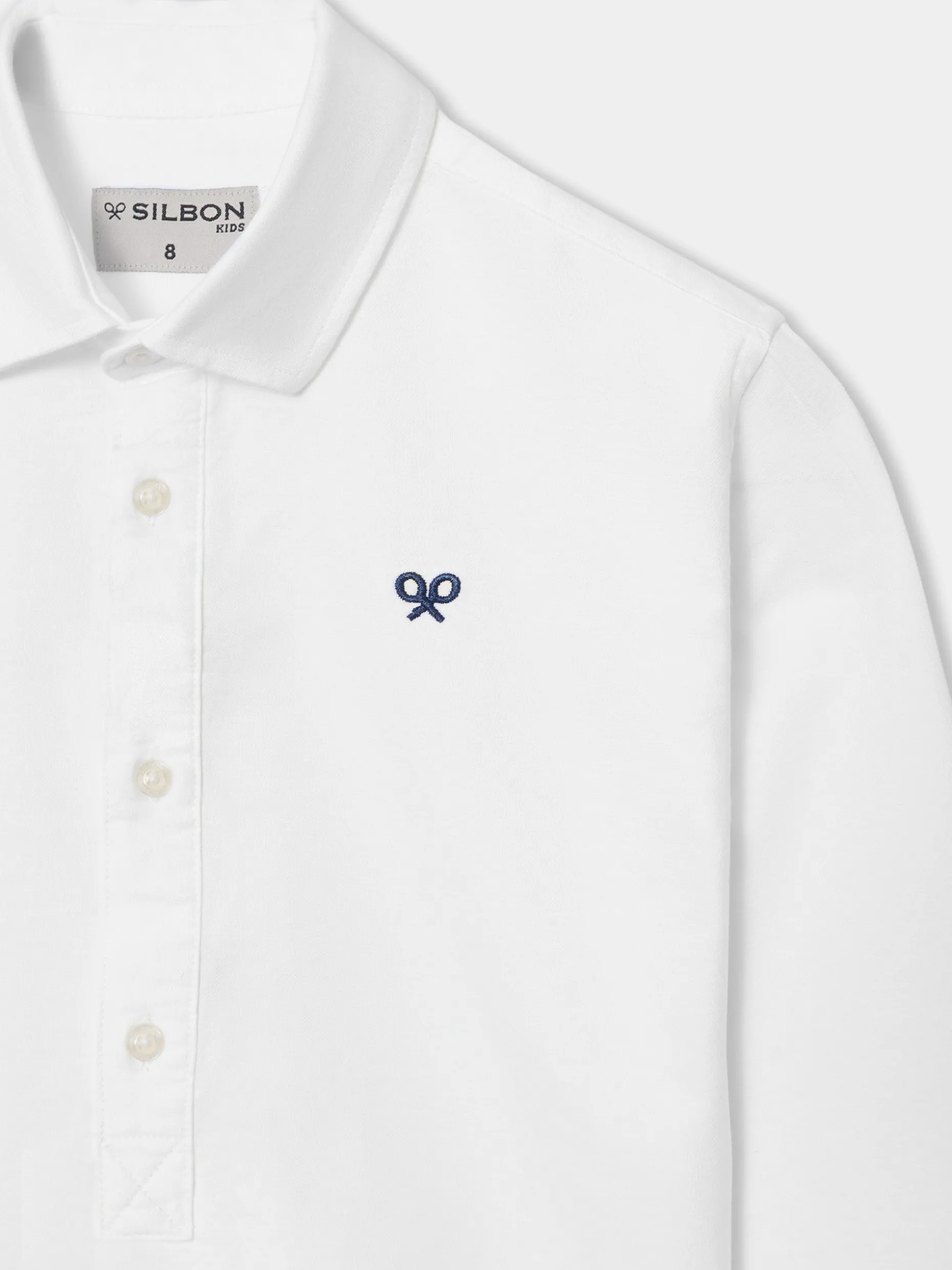 Polera sport kids clasica oxford blanca