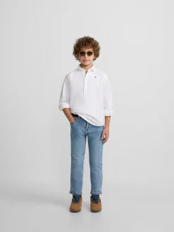 Polera sport kids clasica oxford blanca