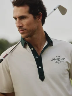 Polo Beltran Lozano bolsillo bicolor blanco