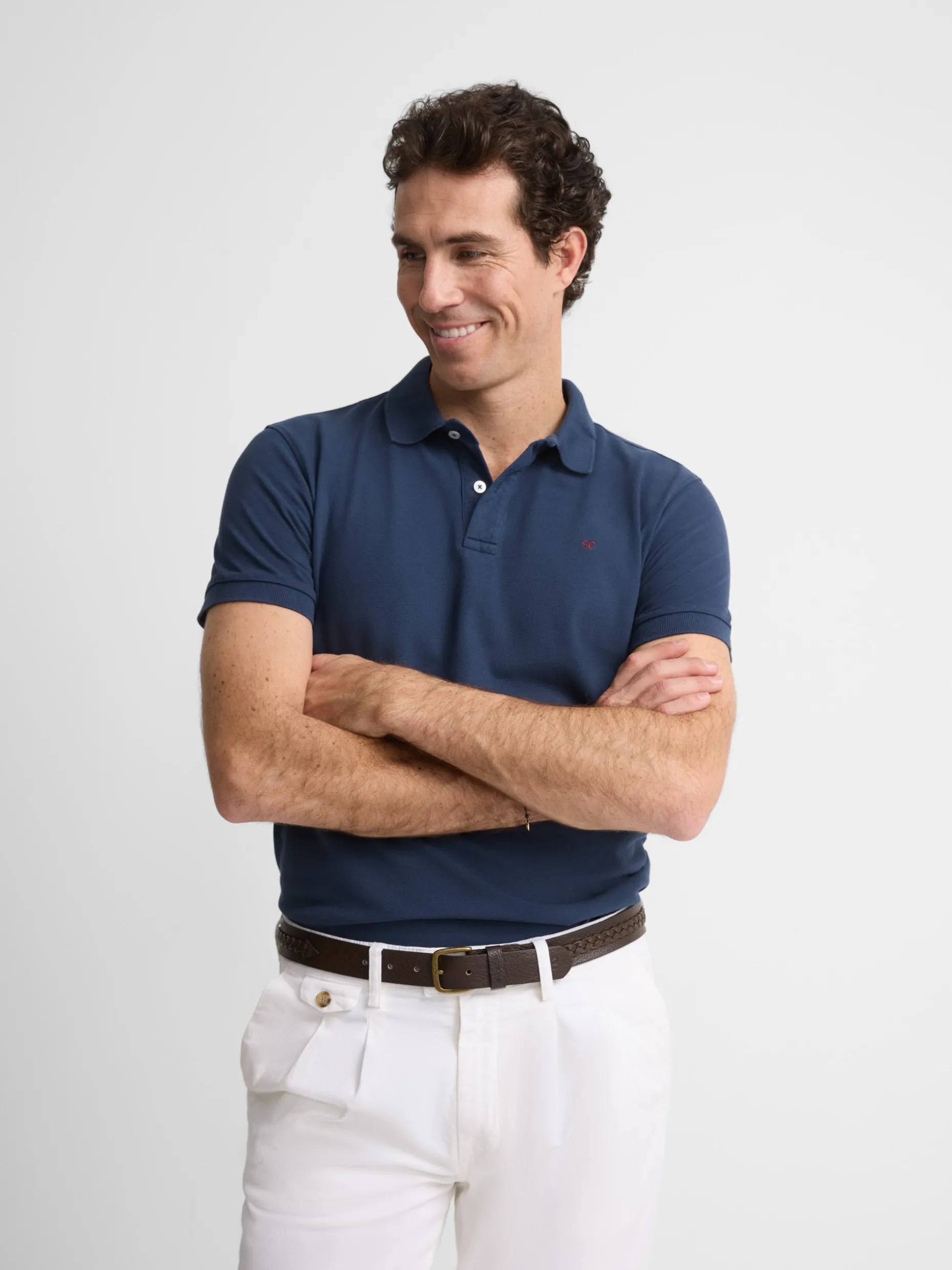Polo clasico liso azul marino