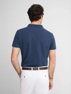 Polo clasico liso azul marino
