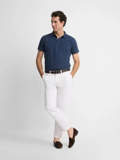 Polo clasico liso azul marino