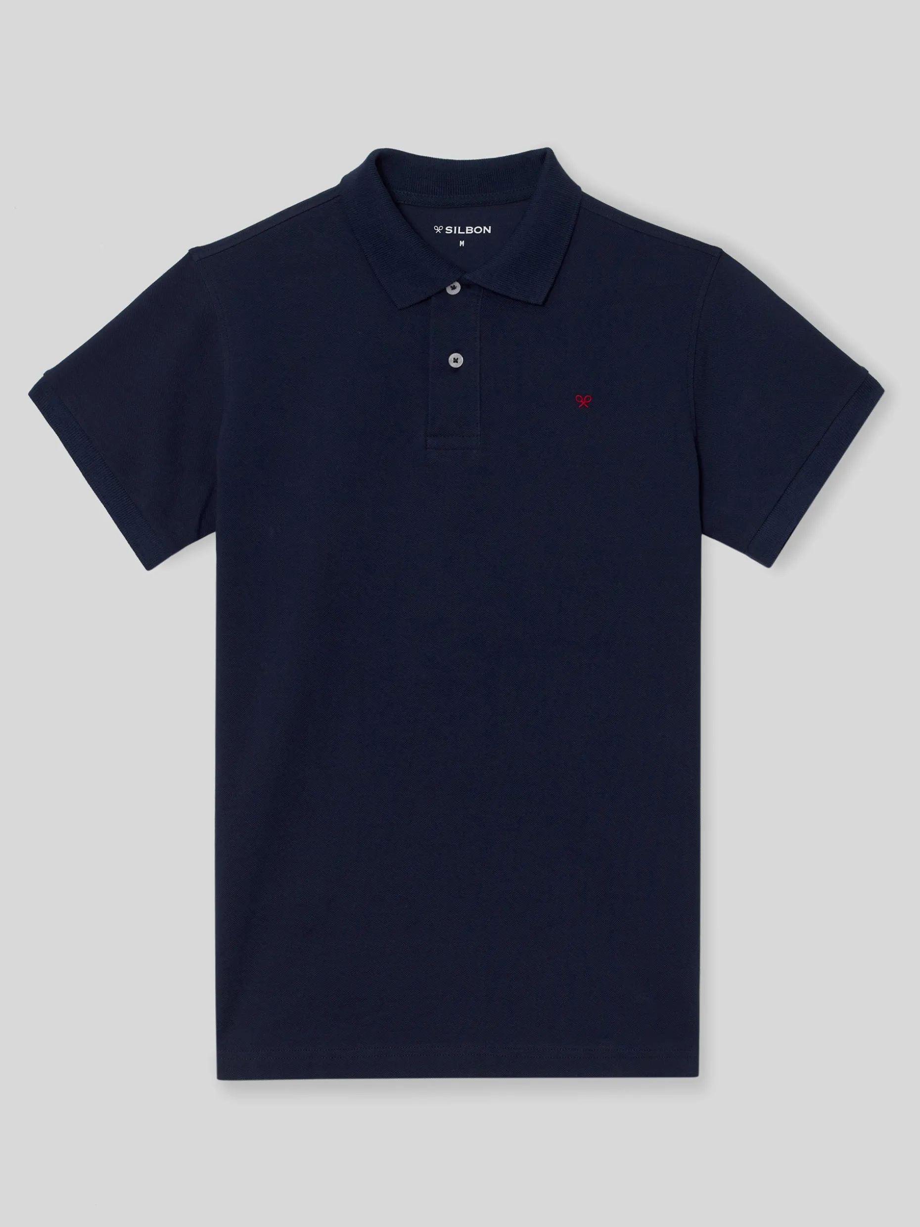 Polo clasico liso azul marino