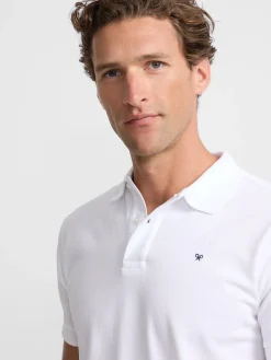 Polo clasico liso blanco
