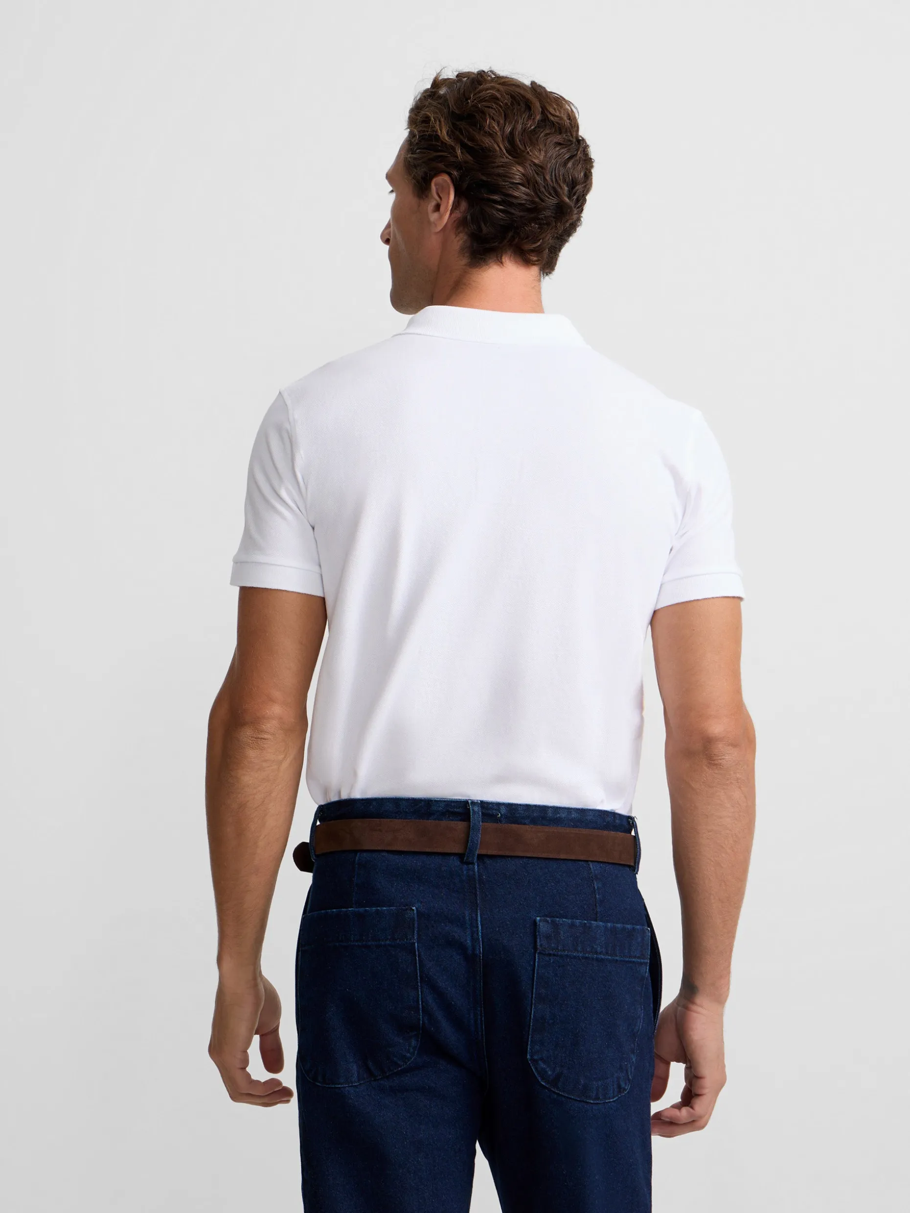Polo clasico liso blanco