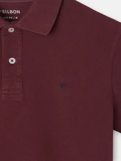 Polo clasico liso burdeos
