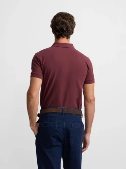Polo clasico liso burdeos