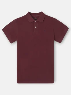 Polo clasico liso burdeos