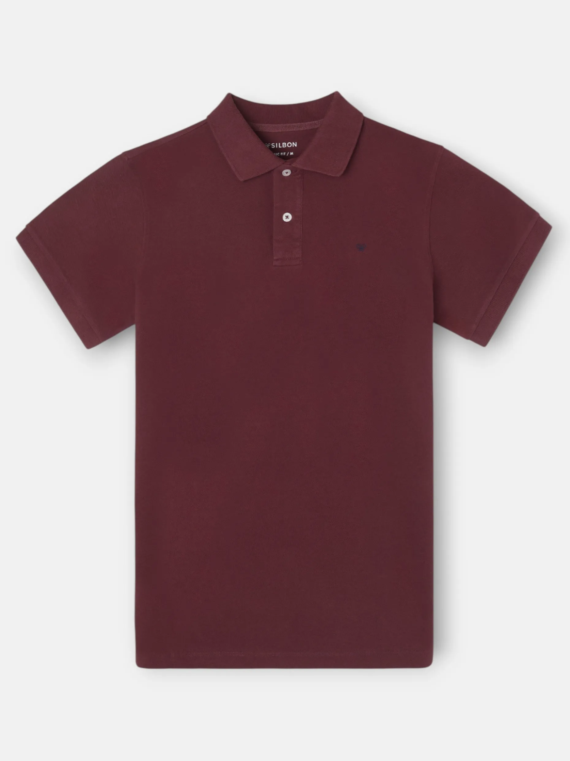 Polo clasico liso burdeos