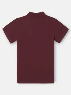 Polo clasico liso burdeos