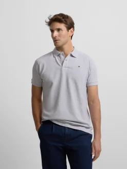 Polo clasico liso gris claro