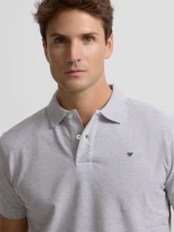 Polo clasico liso gris claro