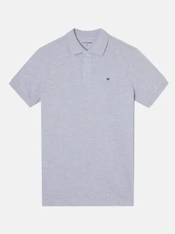 Polo clasico liso gris claro