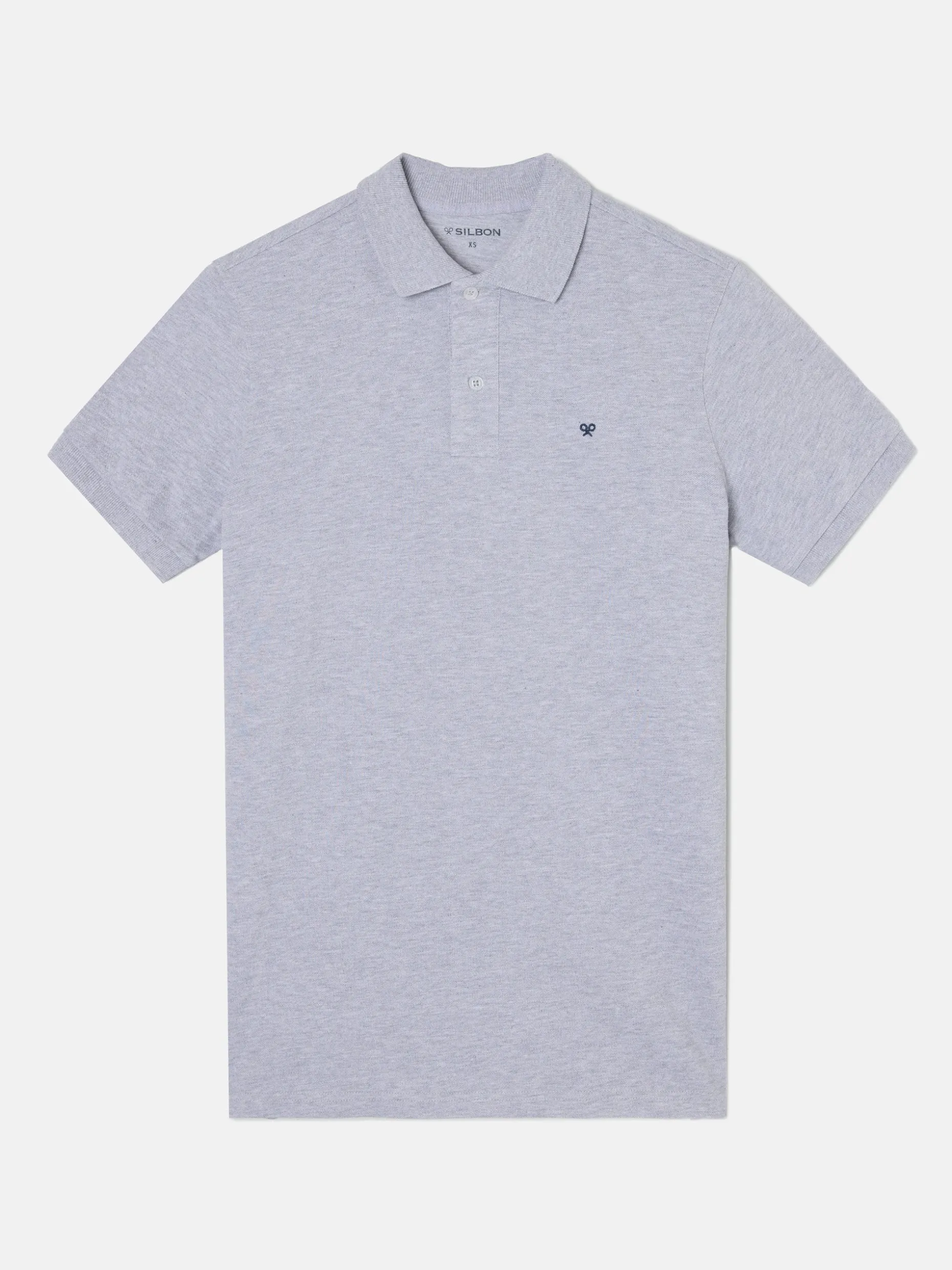 Polo clasico liso gris claro