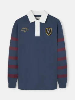 Polo clasico rugby escudo azul marino