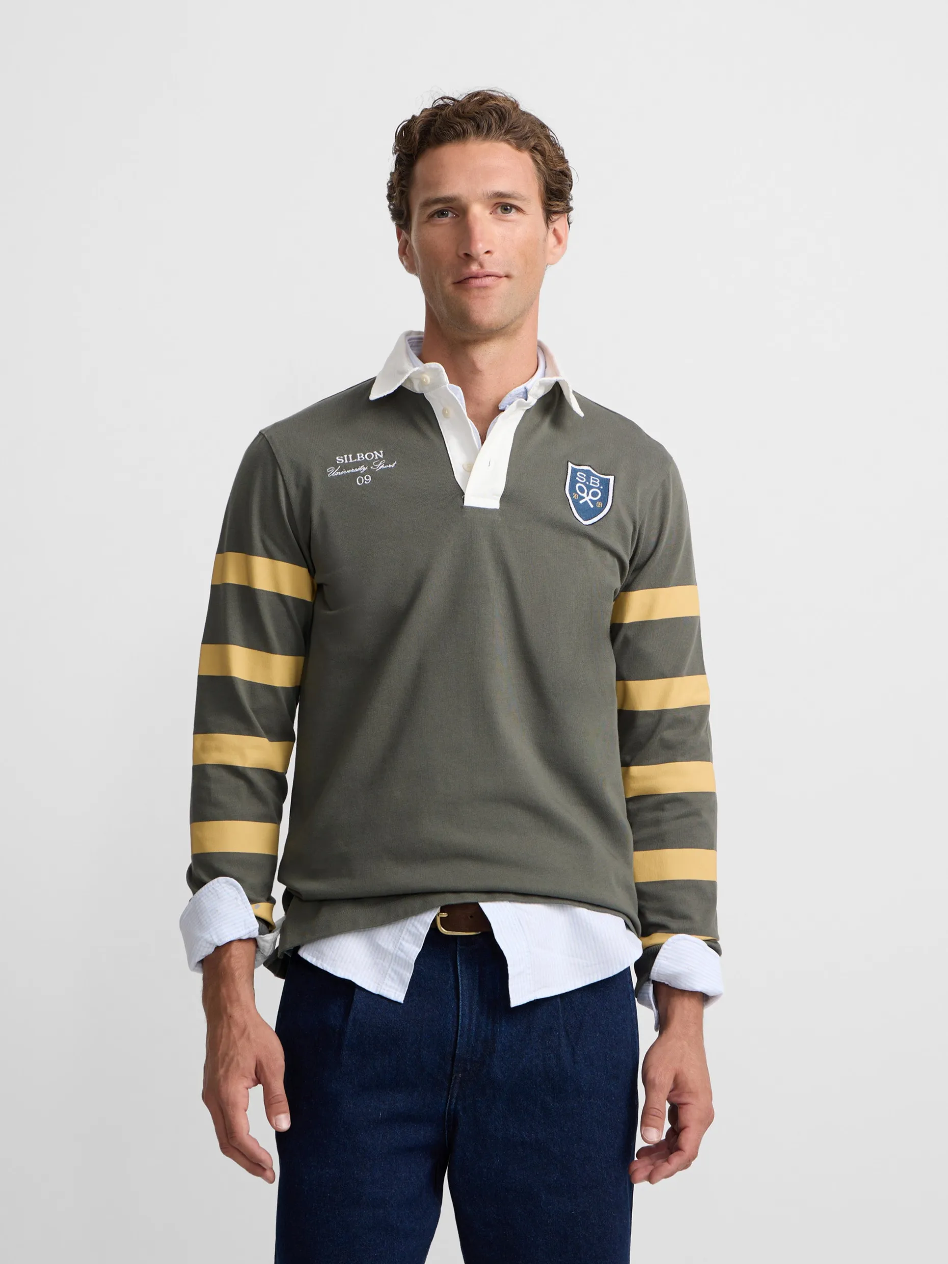 Polo clasico rugby escudo verde