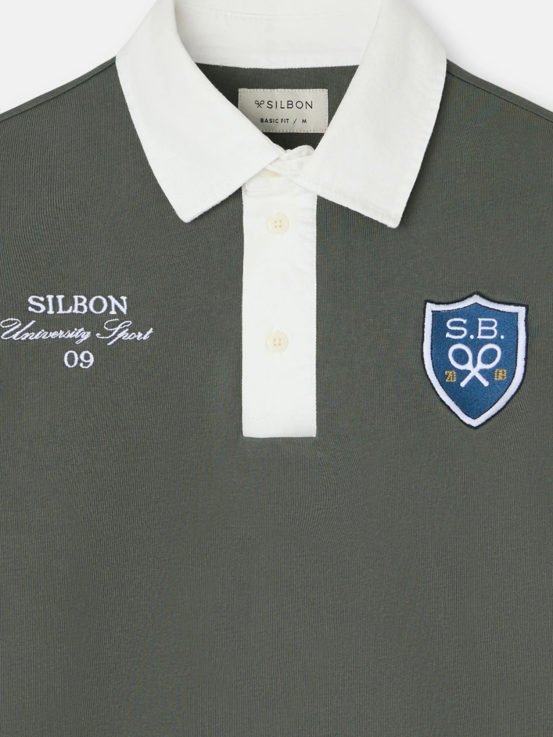 Polo clasico rugby escudo verde