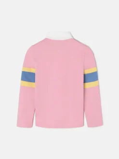 Polo girl manga larga raqueta rosa